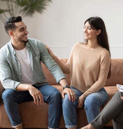 Husband and wife receiving couple therapy.